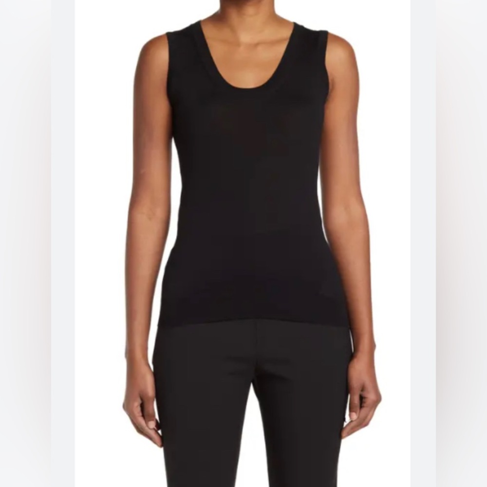 Alexander McQueen 100% Wool Thin Sleeveless Tank Top Black Large NWT